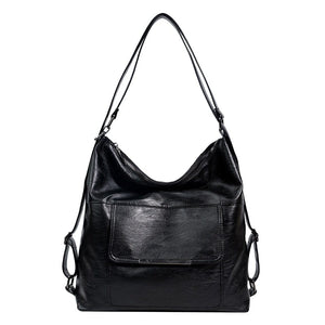 Cap Point Black 3 In 1 Bag Soft Leather Sac Bagpack Luxury Handbag