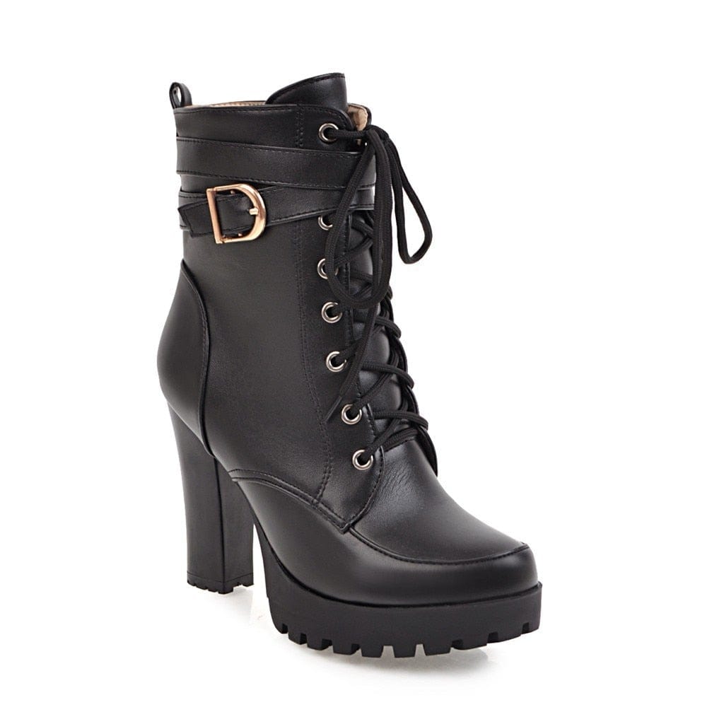 Cap Point black / 3 Women's high heel lace up ankle boots