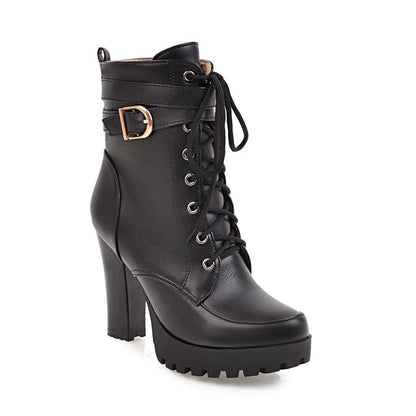 Cap Point black / 3 Women's high heel lace up ankle boots