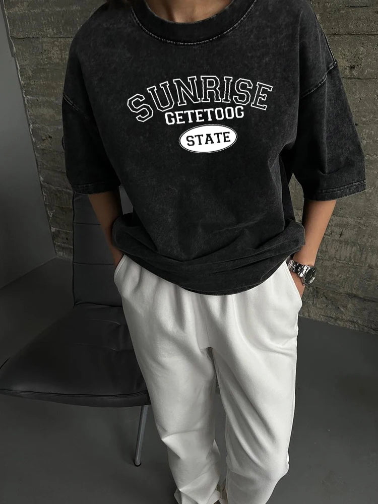 Cap Point Black 3 / XXL Aimee Vintage Cotton Streetwear T-shirt