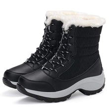 Load image into Gallery viewer, Cap Point black / 33 Women Waterproof Snow Boots  With Thick Fur
