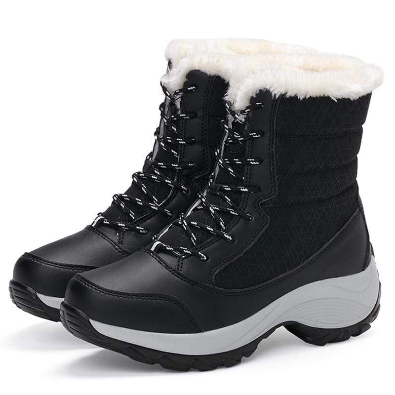 Cap Point black / 33 Women Waterproof Snow Boots  With Thick Fur
