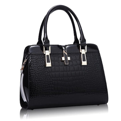 Cap Point Black / 33cm X 24cm X 14cm Patent Luxury Brand PU Leather Crossbody Handbag
