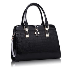 Load image into Gallery viewer, Cap Point Black / 33cm X 24cm X 14cm Patent Luxury Brand PU Leather Crossbody Handbag
