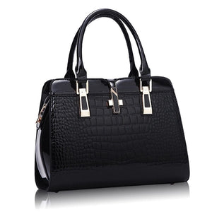 Cap Point Black / 33cm X 24cm X 14cm Patent Luxury Brand PU Leather Crossbody Handbag