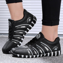 Load image into Gallery viewer, Cap Point black / 4 Fashionable Lace Up Casual Sports Sneakers
