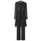 Cap Point black / 4 Ginette Elegant Chiffon Long Sleeves Mother of the Bride Pantsuit