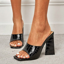 Load image into Gallery viewer, Cap Point Black / 4 New Summer Serpentine Triangle Thick Sexy Heels
