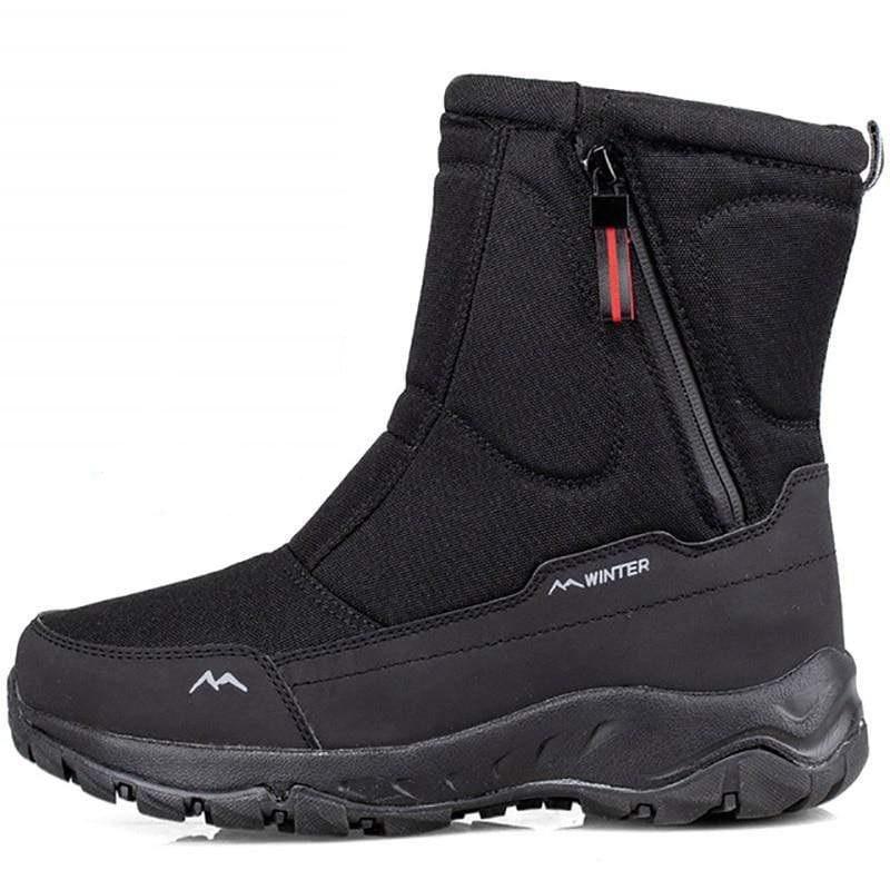 Cap Point black / 5.5 Men's Hiking Snow Boots with Warm Velor Side Zipper