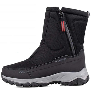 Cap Point Black / 5.5 Men's Hiking Snow Boots with Warm Velor Side Zipper