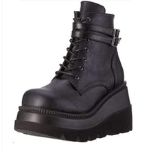 Load image into Gallery viewer, Cap Point black / 5.5 Winter Leather Women Punk Style Ankle Boots
