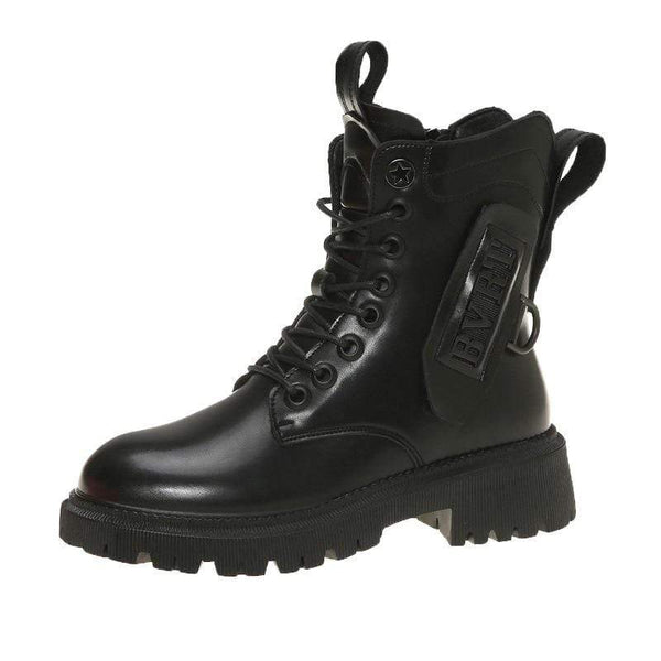 Cap Point black / 5 Martens PU Leather Warm Plush Boots
