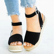 Load image into Gallery viewer, Cap Point Black / 5 Olix Summer Shoes Flip Flop Wedges Platform Sandals
