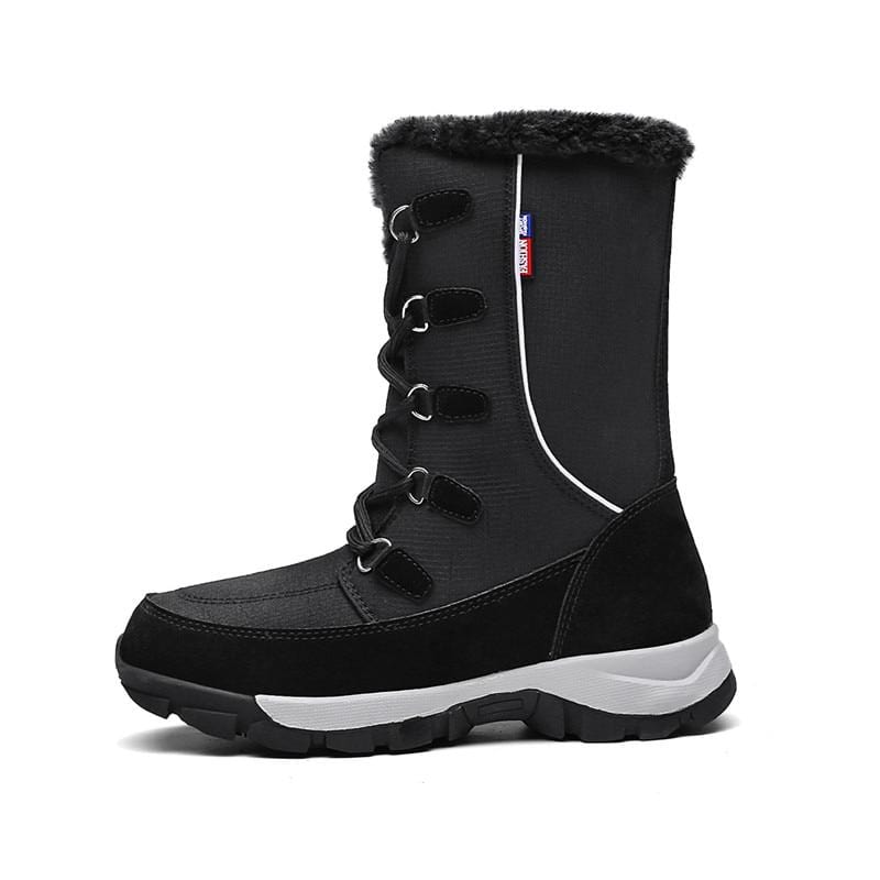 Cap Point black / 5 Waterproof ankle boots with thick fur for women