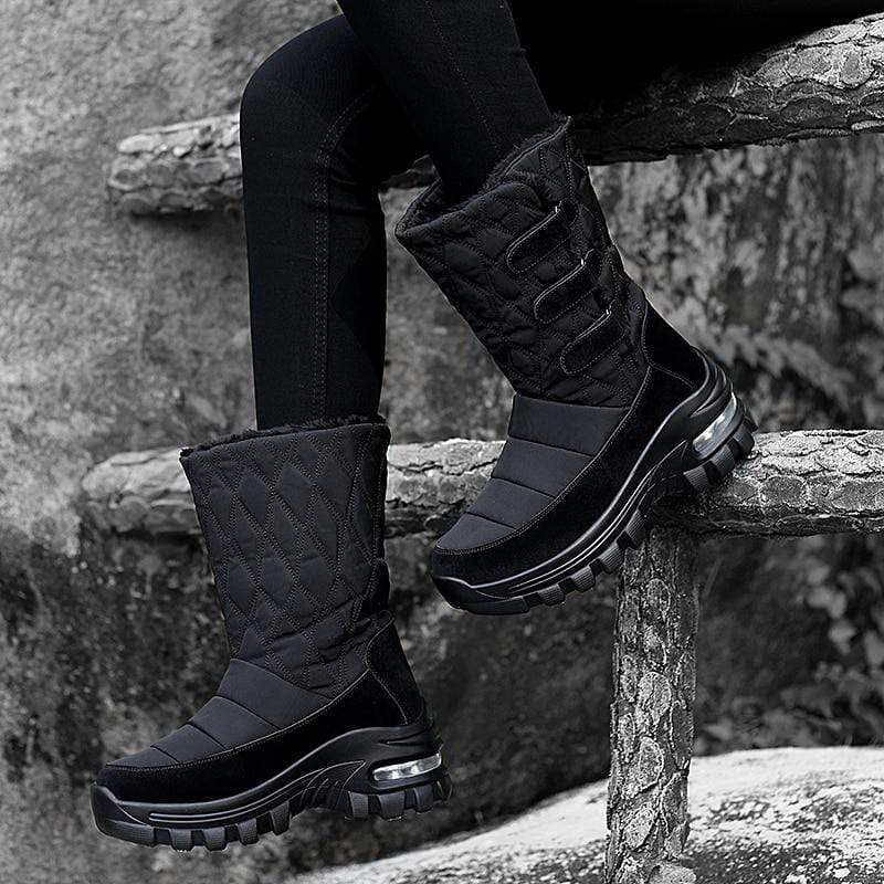 Cap Point Black / 5 Women Winter  Non-slip Platform Boots