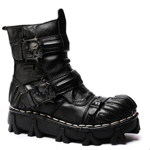 Cap Point Black / 6.5 Men Western Coboy Motorcycle Boots