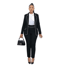 Load image into Gallery viewer, Cap Point Black / 6 Celine Office Lady New slim fit blazer and pencil pants set

