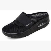 Load image into Gallery viewer, Cap Point black / 6 New Non-slip Platform Breathable Mesh Outdoor Walking Slippers
