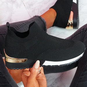 Cap Point black / 6 New Spring Knitting Mesh Breathable Platform Sneakers
