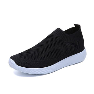 Cap Point Black / 7.5 Elegant Breathable Mesh Knit Sock Platform Sneakers