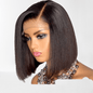 Cap Point Black / 8 inches / 13x5x2 T Part Lace Melinda Pre Plucked Remy Closure Brazilian Short Straight Lace Front Bob Human Hair Wigs