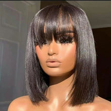 Load image into Gallery viewer, Cap Point Black / 8 inches Melinda Straight Brazilian Remy Human Hair Bob Wigs
