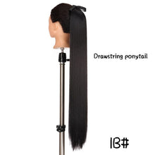Load image into Gallery viewer, Cap Point Black / 85CM Dina Synthetic Fiber Straight Hair Wigs With Ponytail Extensions
