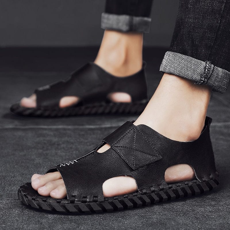 Cap Point Black 9920 / 6.5 Mens Beach Lace-up Open Toe Shoes Highten Soft Sandals