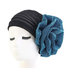 Load image into Gallery viewer, Cap Point Black blue / One size fits all Glitter Elegant Head Scarf Headband
