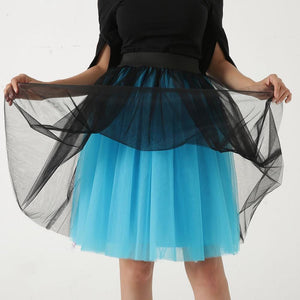 Cap Point black blue / One Size Party Train Puffy Tutu Tulle Wedding Bridal Bridesmaid Skirt