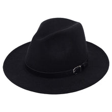 Load image into Gallery viewer, Cap Point Black Classic British Fedora Men Women Woolen Winter Felt Jazz Hat

