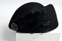 Load image into Gallery viewer, Cap Point black / Free size Luxury feather stewardess British style Beret
