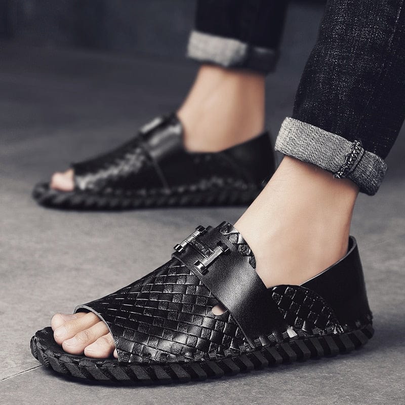 Cap Point Black G69 / 6.5 Mens Beach Lace-up Open Toe Shoes Highten Soft Sandals