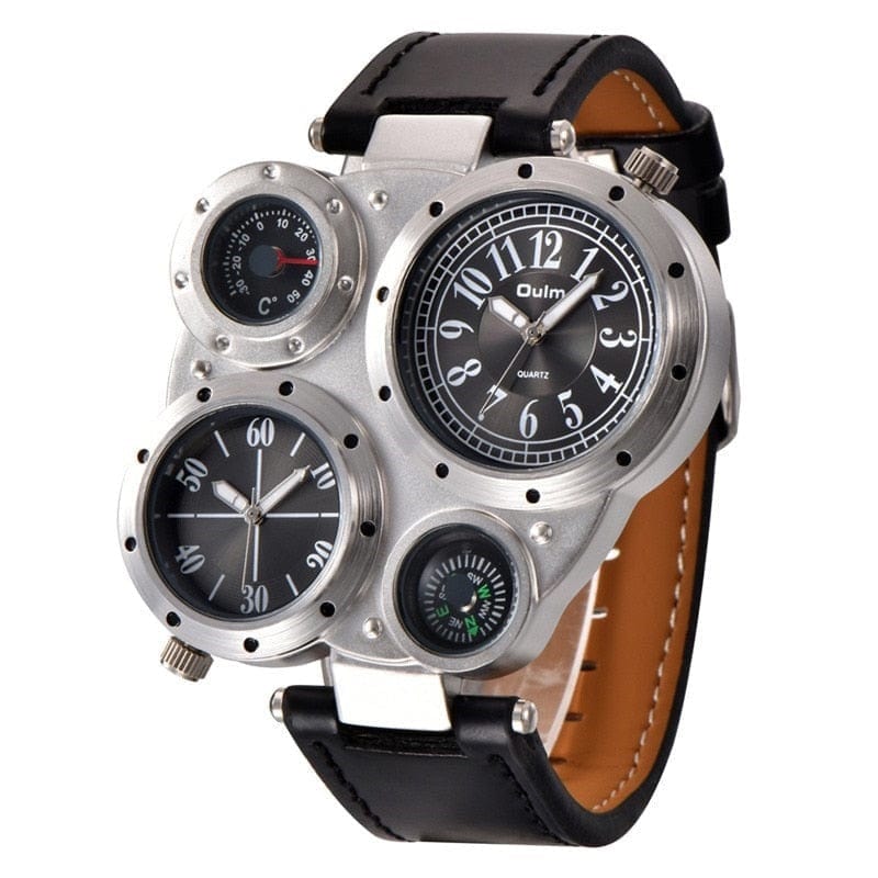 Cap Point black Gabriel Men's Decorative Compass Wrist Watch
