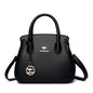 Cap Point Black Hand-knitted Luxury Leather Tote Bag