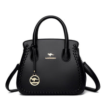 Load image into Gallery viewer, Cap Point Black Hand-knitted Luxury Leather Tote Bag
