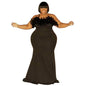 Cap Point Black / L Joelle Plus Size Party Club Evening Elegant Bodycon Dress