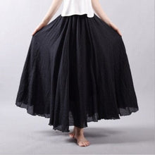 Load image into Gallery viewer, Cap Point black / M Bohemian Beach Empire A-line Pleated Maxi Skirt
