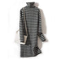 Cap Point black / M Casual thick warm high-neck knitted  dress