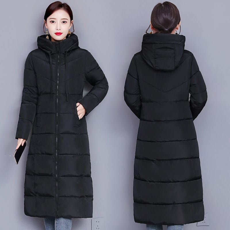 Cap Point black / M Julienne Waterproof Windproof Thick Cotton Down Hooded Overcoat