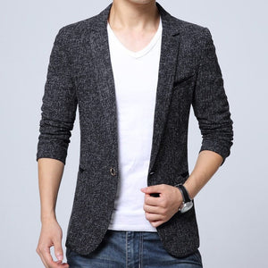 Cap Point Black / M Matthew Fashion Slim Fit Single Button Men's Suit Jacket