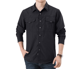 Load image into Gallery viewer, Cap Point black / M Mens Breathable Quick-drying Long Sleeve Shirt
