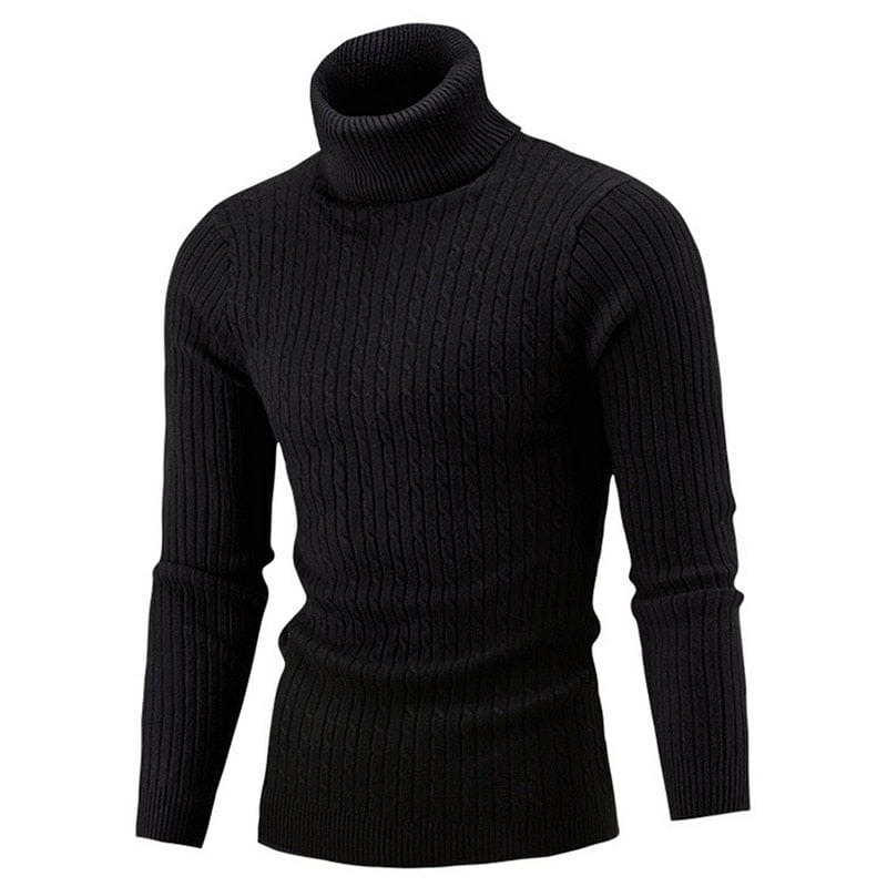 Cap Point black / M Mens Rollneck Warm Knitted Sweater