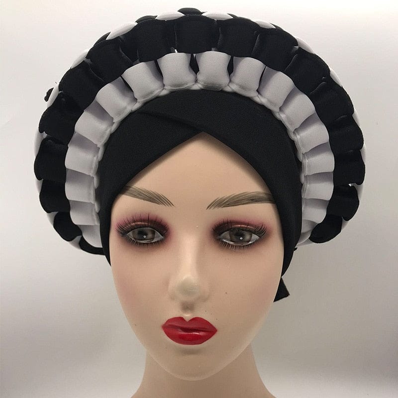 Cap Point Black / One Size Celia Adjustable Space Layer Turban Hat