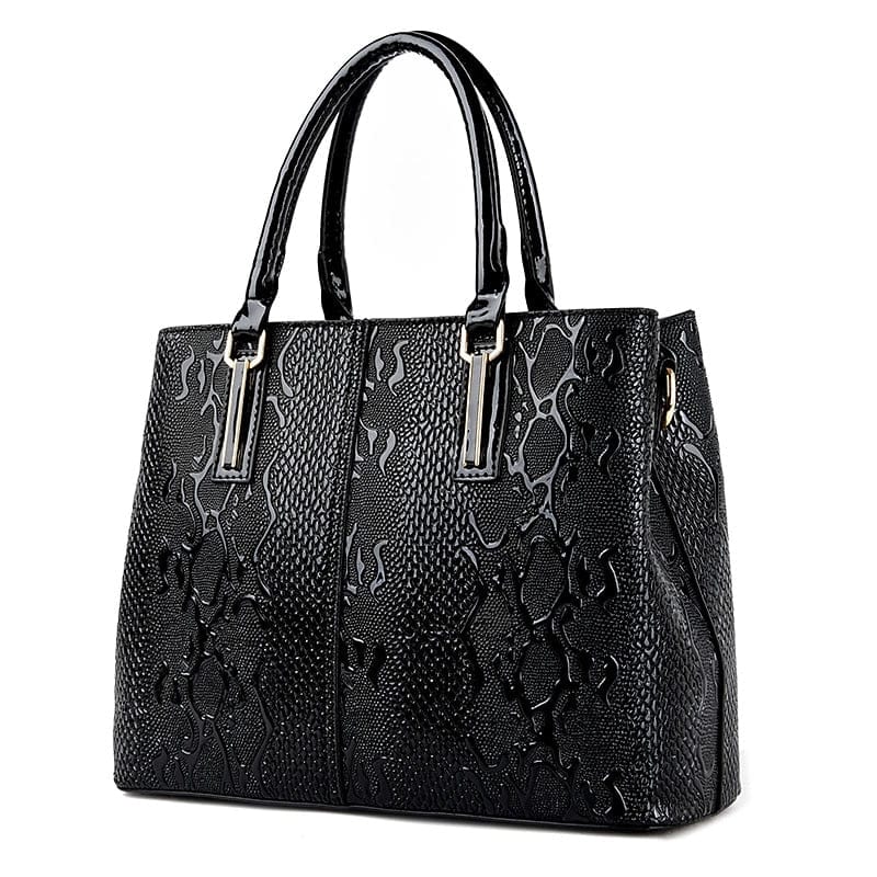 Cap Point Black / One size Denise Luxury Designer  Leather Shoulder Large Capacity Tote Bag