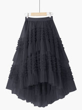 Load image into Gallery viewer, Cap Point black / One Size Emine 3 Layers Tutu Tulle Irregular Mesh Skirt
