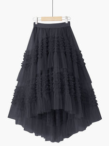 Cap Point black / One Size Emine 3 Layers Tutu Tulle Irregular Mesh Skirt