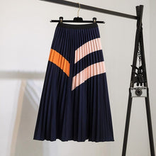 Load image into Gallery viewer, Cap Point black / One Size Fashion Pleated Elastic High Waist Mid-Calf Skirt
