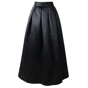 Cap Point black / One Size Maxi long flared high waisted pleated skater skirt