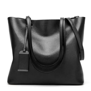Cap Point black / One size Monisa Leather bucket Double strap All-Purpose shoulder handbag